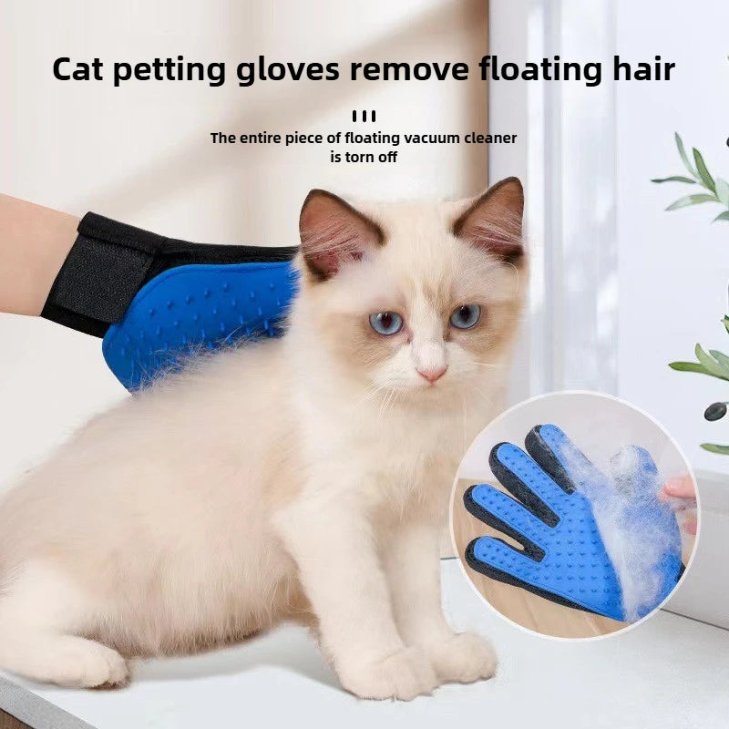 5-Finger Pet Grooming Glove — Gentle Deshedding Brush for Dogs & Cats