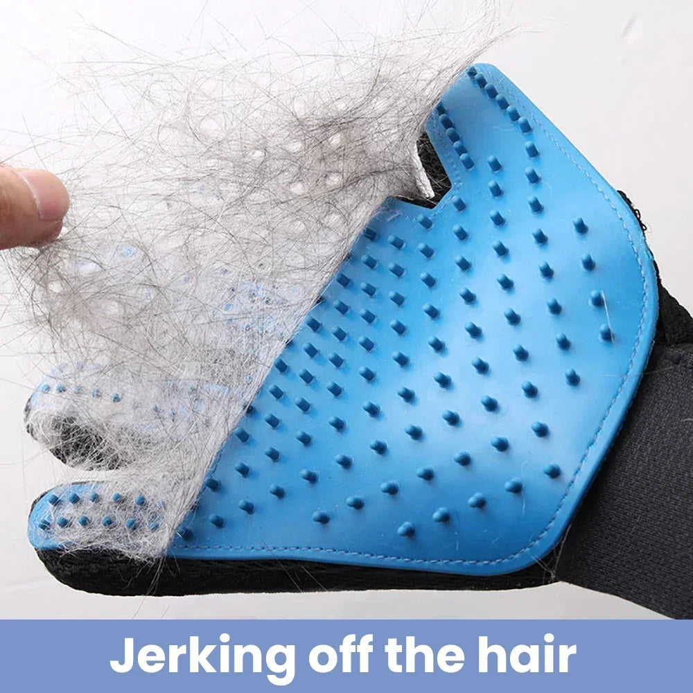 5-Finger Pet Grooming Glove — Gentle Deshedding Brush for Dogs & Cats